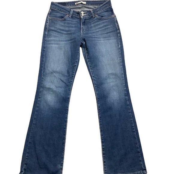 Levis Womens 529 Blue Jeans Size M Curvy Bootcut Mid Rise Stretch Denim 28x32 - Picture 1 of 10